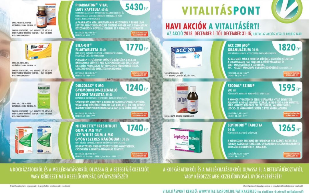 Vitalitáspont akció 2018. december