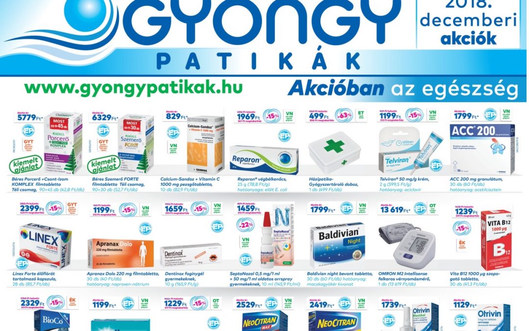Gyöngy Patikák Havi Akció (2018. december)